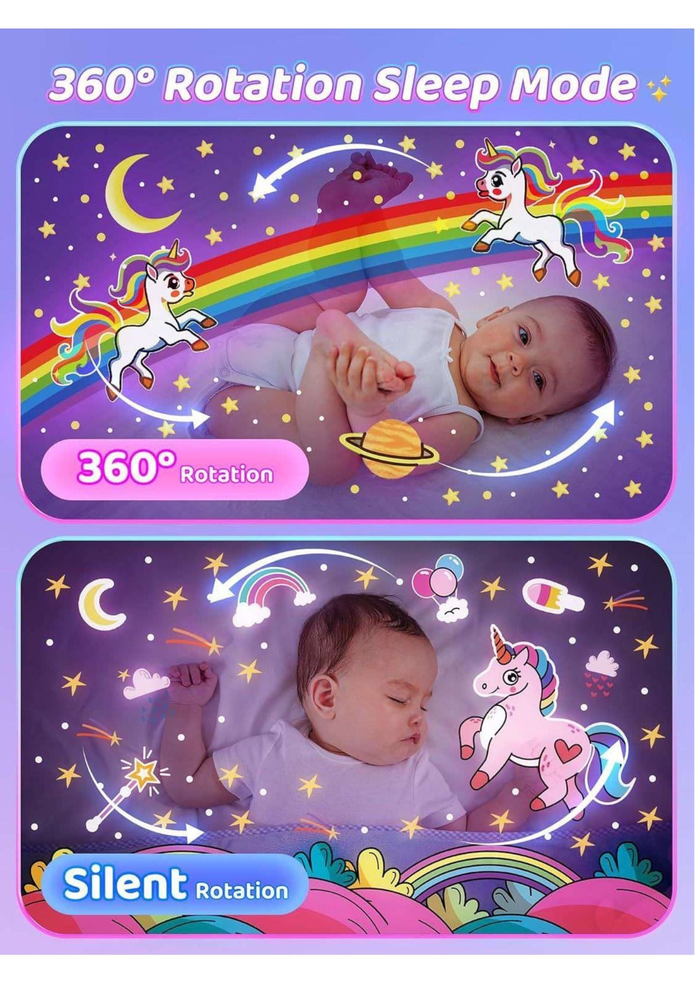 Rotating rabits Kids Room Light Projector