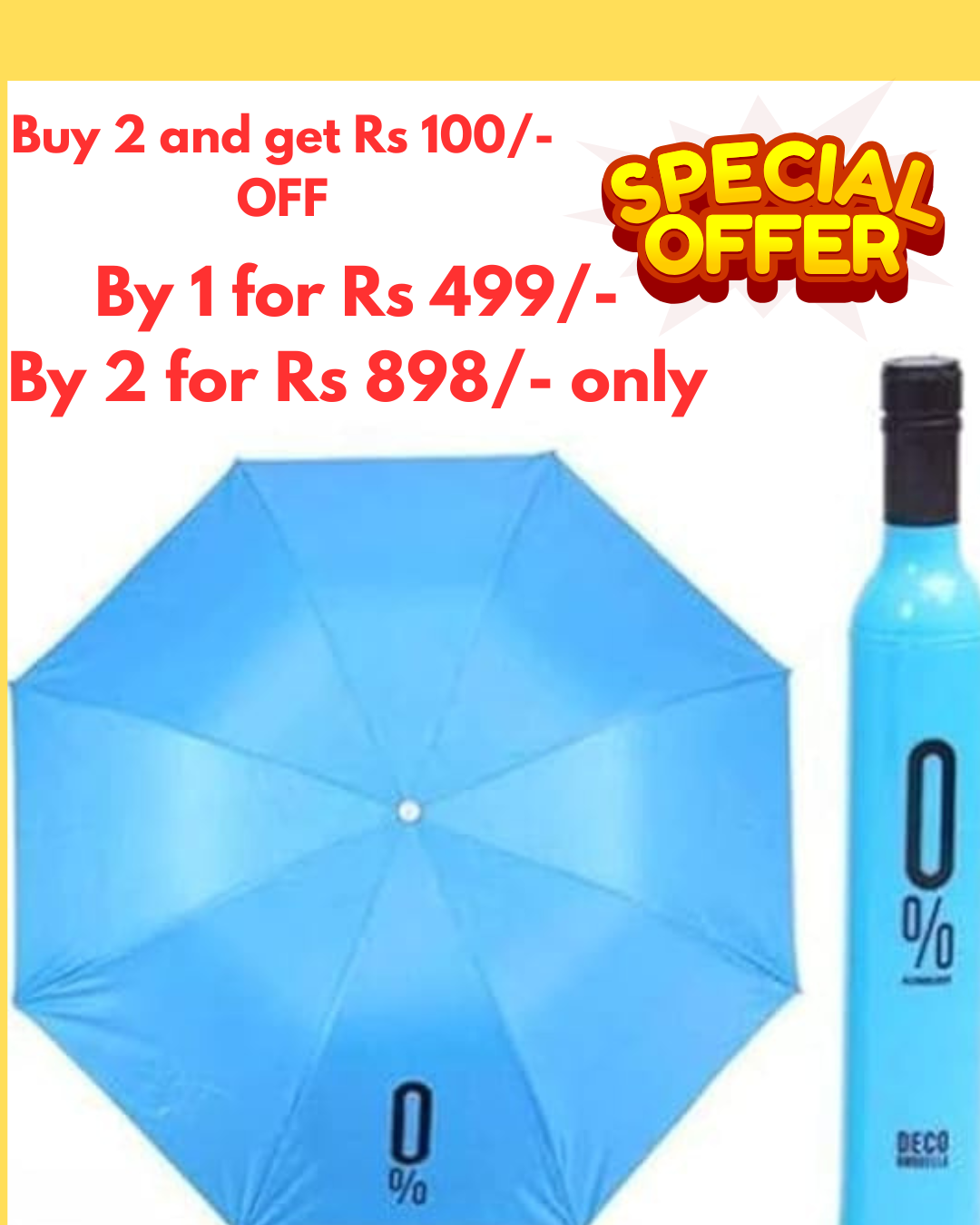 Wine Bottle Style Folding Travel Umbrella – Automatic, Durable, UV & Rain Protection with Premium Grip – Fun Gift for Men & Women (Random Color)