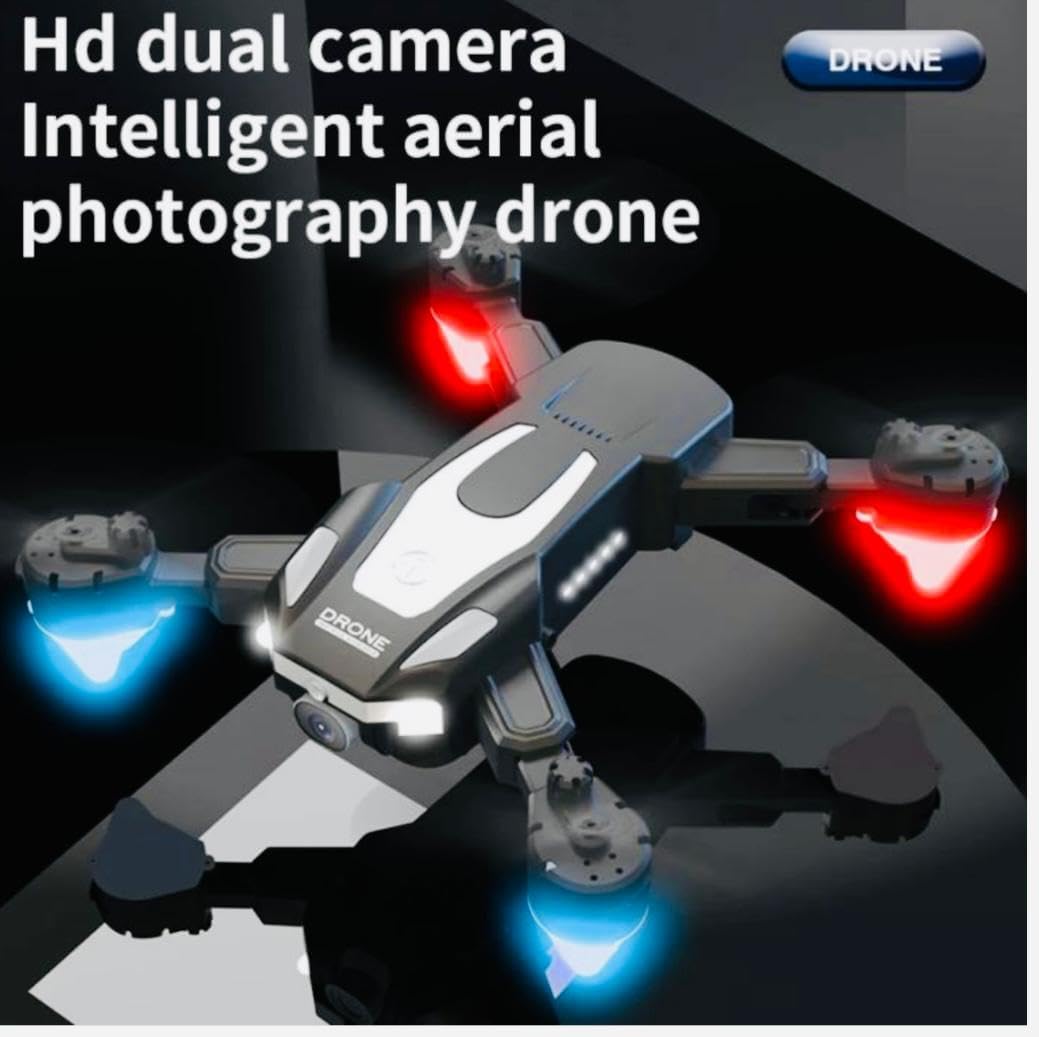 CAMLEIGH Remote Control Drone Toy for Kids with Built-in LED Lights and Dual HD Camera and Extra 1800mAh Battery-J2