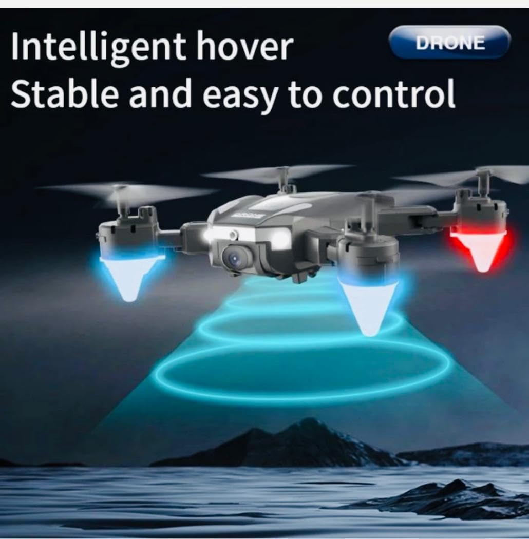 CAMLEIGH Remote Control Drone Toy for Kids with Built-in LED Lights and Dual HD Camera and Extra 1800mAh Battery-J2