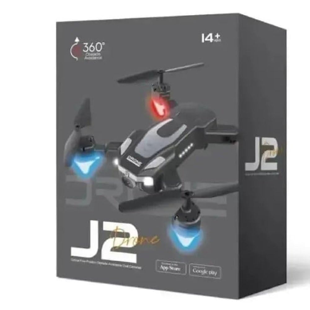 CAMLEIGH Remote Control Drone Toy for Kids with Built-in LED Lights and Dual HD Camera and Extra 1800mAh Battery-J2