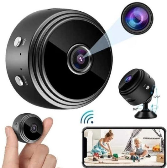 AB SmartEye Mini Wireless WiFi Security Camera | HD 1080p Indoor Video Recorder with Low Light Vision | Portable & Magnetic | Home, Office, and Baby Monitor