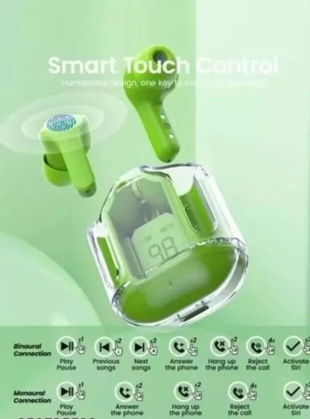NKL Smart Design UltraPods Buds or Charging Case,Sensor Touch 367 Bluetooth