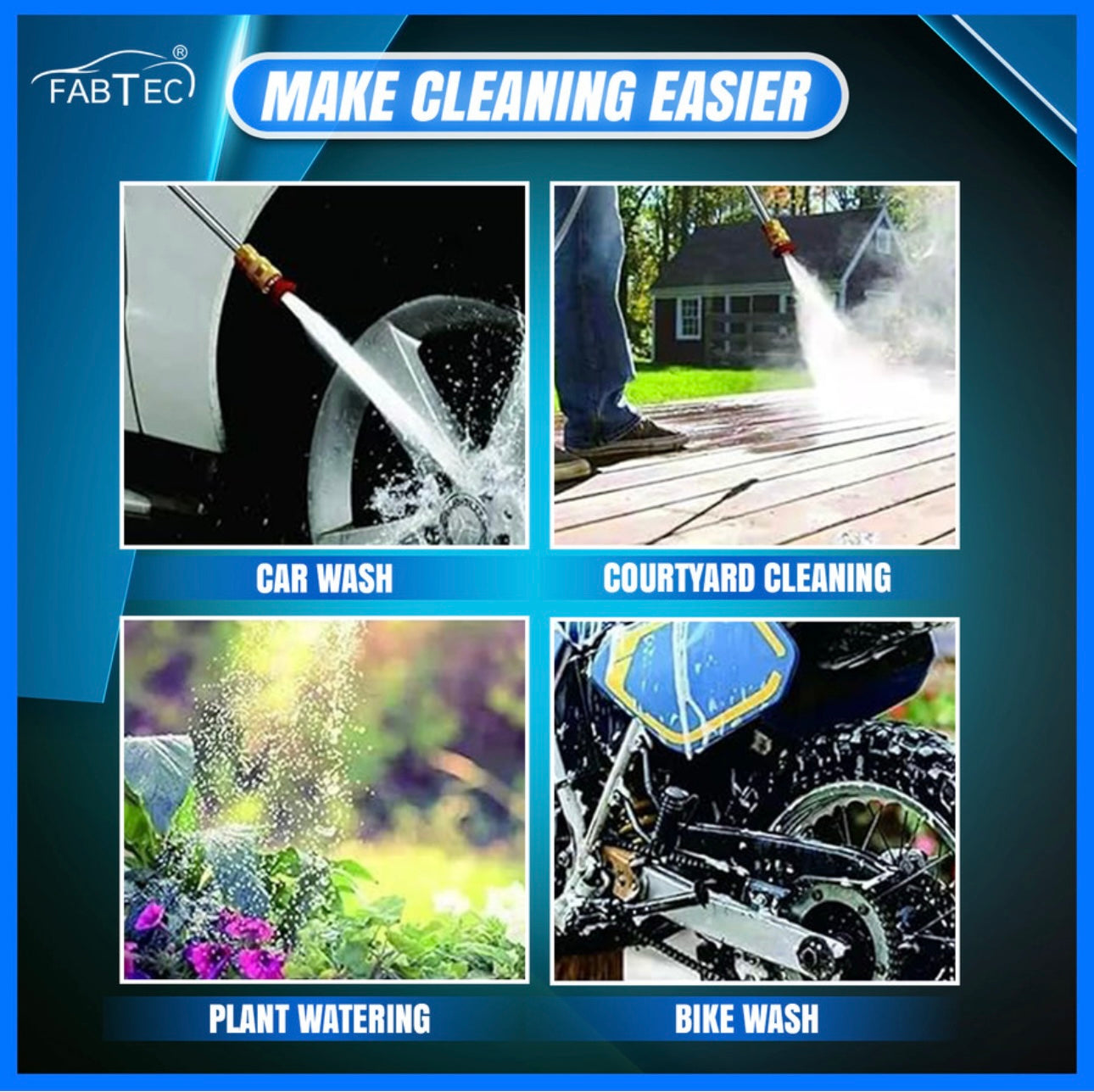 Portable High-Pressure Car Washer – Powerful & Multi-Purpose Cleaning!