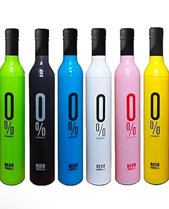 Wine Bottle Style Folding Travel Umbrella – Automatic, Durable, UV & Rain Protection with Premium Grip – Fun Gift for Men & Women (Random Color)