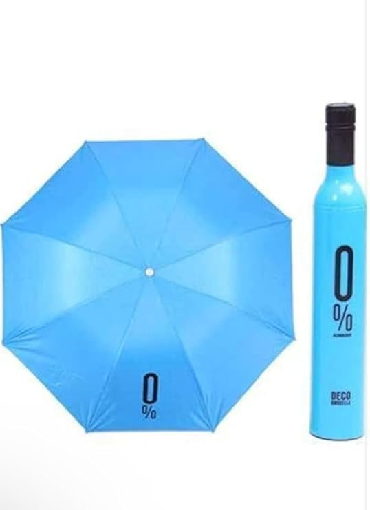 Wine Bottle Style Folding Travel Umbrella – Automatic, Durable, UV & Rain Protection with Premium Grip – Fun Gift for Men & Women (Random Color)