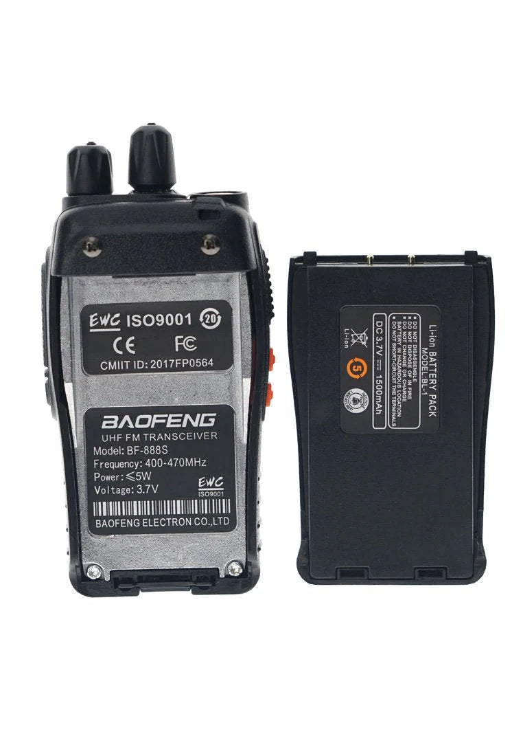 Baofeng 5W BF-888S 2PCS Walkie Talkies Two Way Radios Battery and Charger