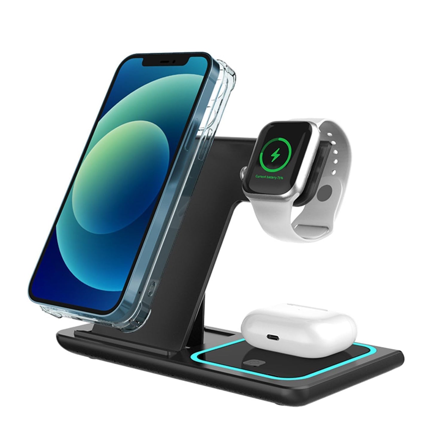 3-in-1 Wireless Charger 15W – Fast Charging Stand for iPhone, apple watch, airpods