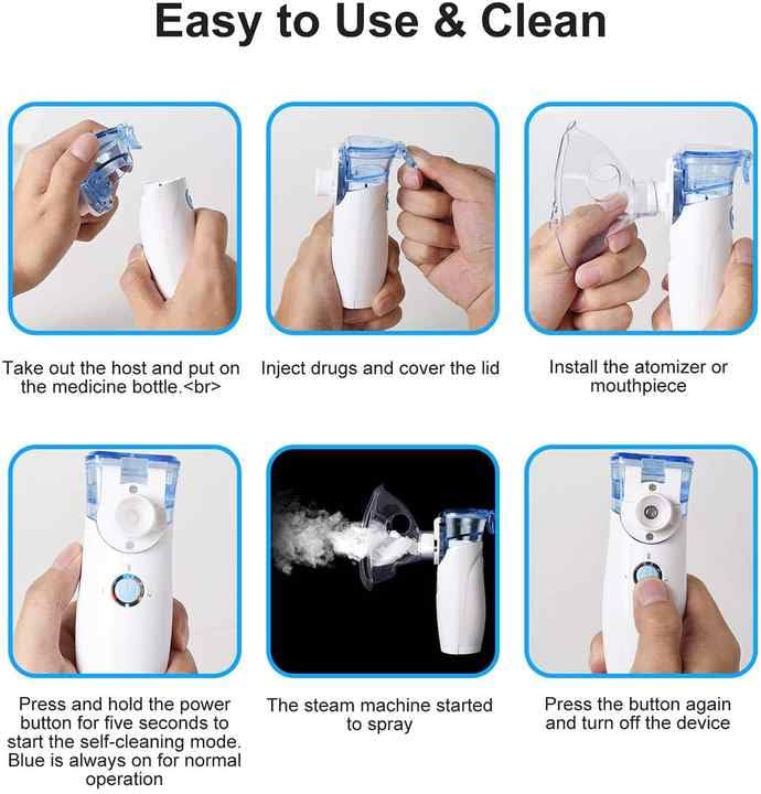 Portable Mesh Nebulizer – Handheld, Ultra-Quiet, Travel-Friendly | One-Touch Operation | High Nebulization Rate