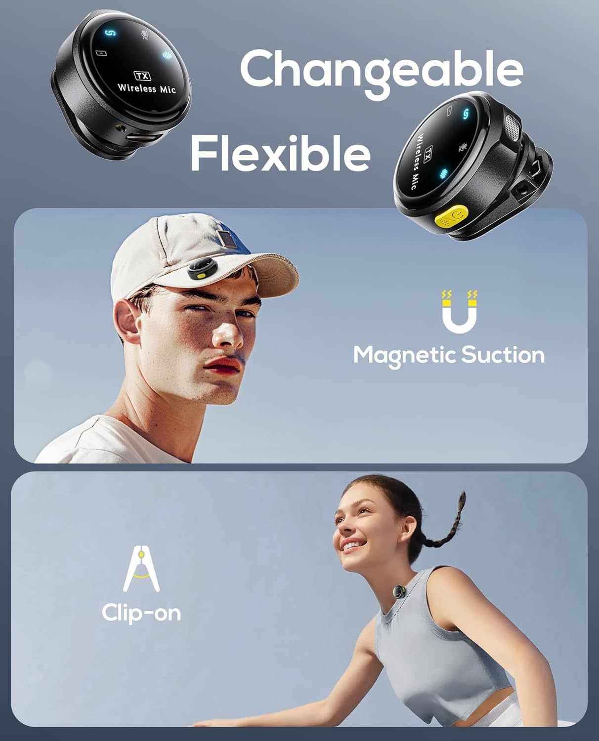 2 Pack Wireless Lavalier Microphone for iPhone – Hi-Fi Audio | 700ft Range | 30H Battery | Plug & Play